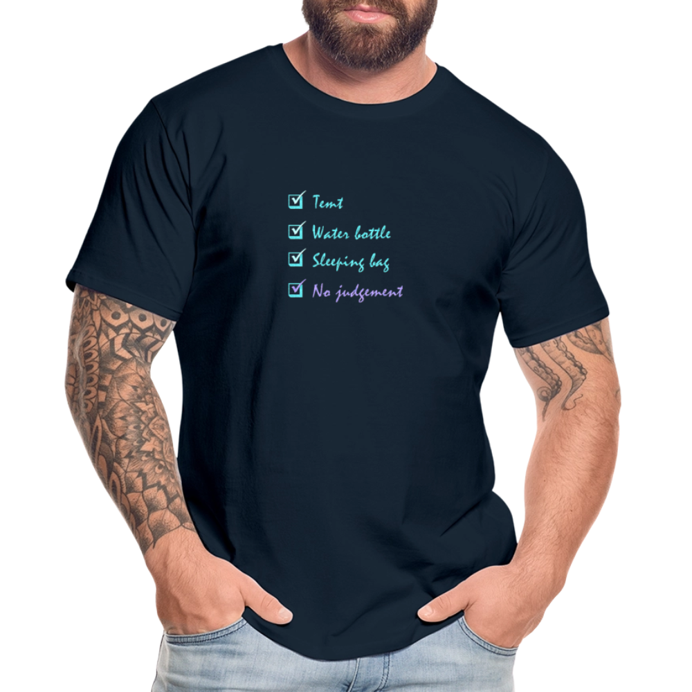 Men’s Premium Organic Cotton T-Shirt - Festival Checklist - deep navy