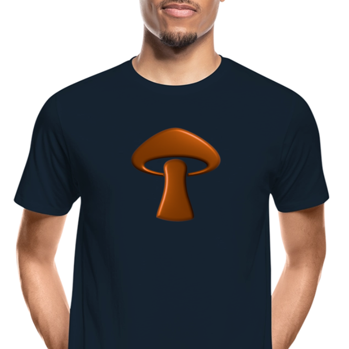 Men’s Premium Organic T-Shirt - Mushroom Icon - deep navy