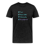 Men’s Premium Organic Cotton T-Shirt - Festival Checklist - charcoal grey