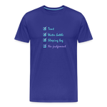 Men’s Premium Organic Cotton T-Shirt - Festival Checklist - royal blue