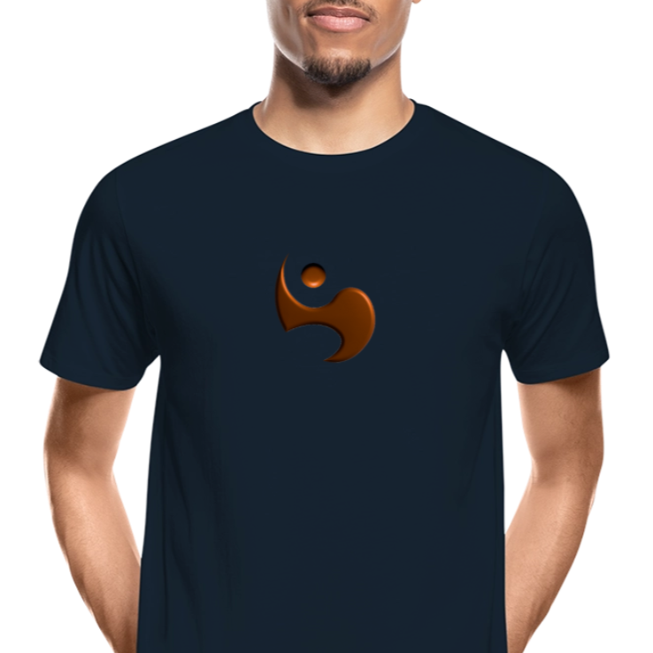Men’s Premium Organic Cotton T-Shirt - FrequencyBeat Icon - deep navy
