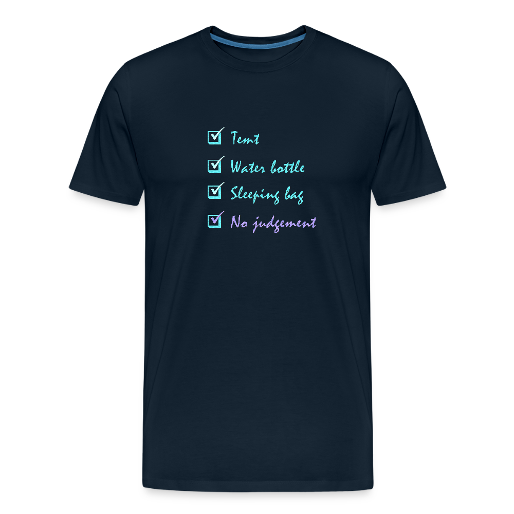Men’s Premium Organic Cotton T-Shirt - Festival Checklist - deep navy