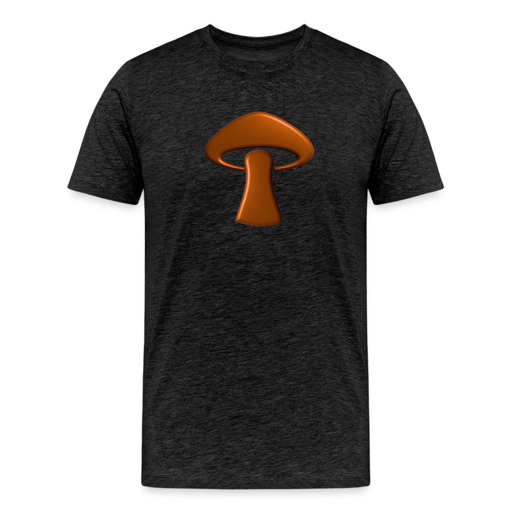 Men’s Premium Organic T-Shirt - Mushroom Icon - charcoal grey