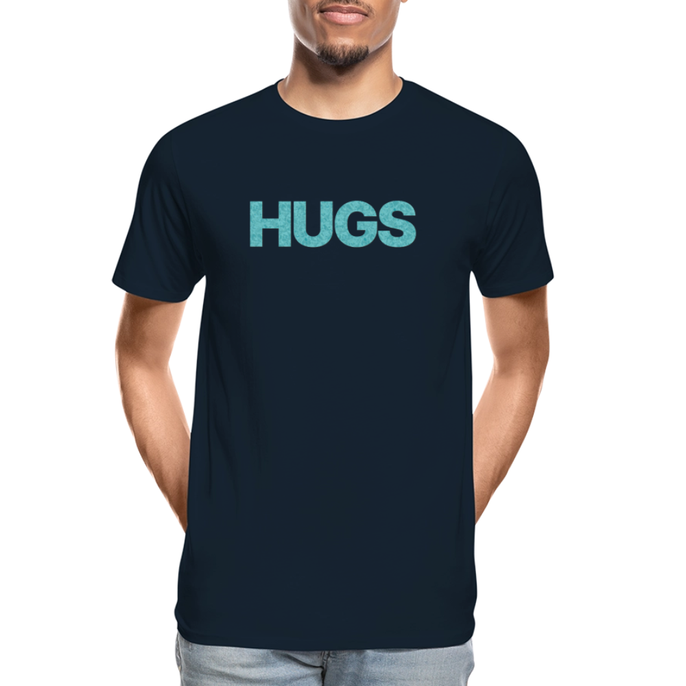 Hugs - Men’s Organic Cotton T-Shirt - deep navy