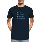 Men’s Premium Organic Cotton T-Shirt - Festival Checklist - deep navy