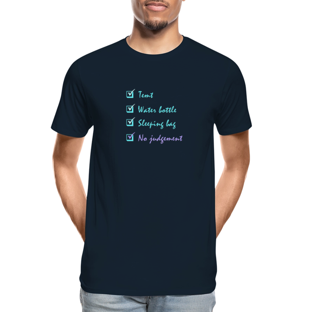 Men’s Premium Organic Cotton T-Shirt - Festival Checklist - deep navy