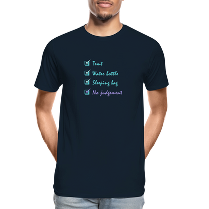 Men’s Premium Organic Cotton T-Shirt - Festival Checklist - deep navy