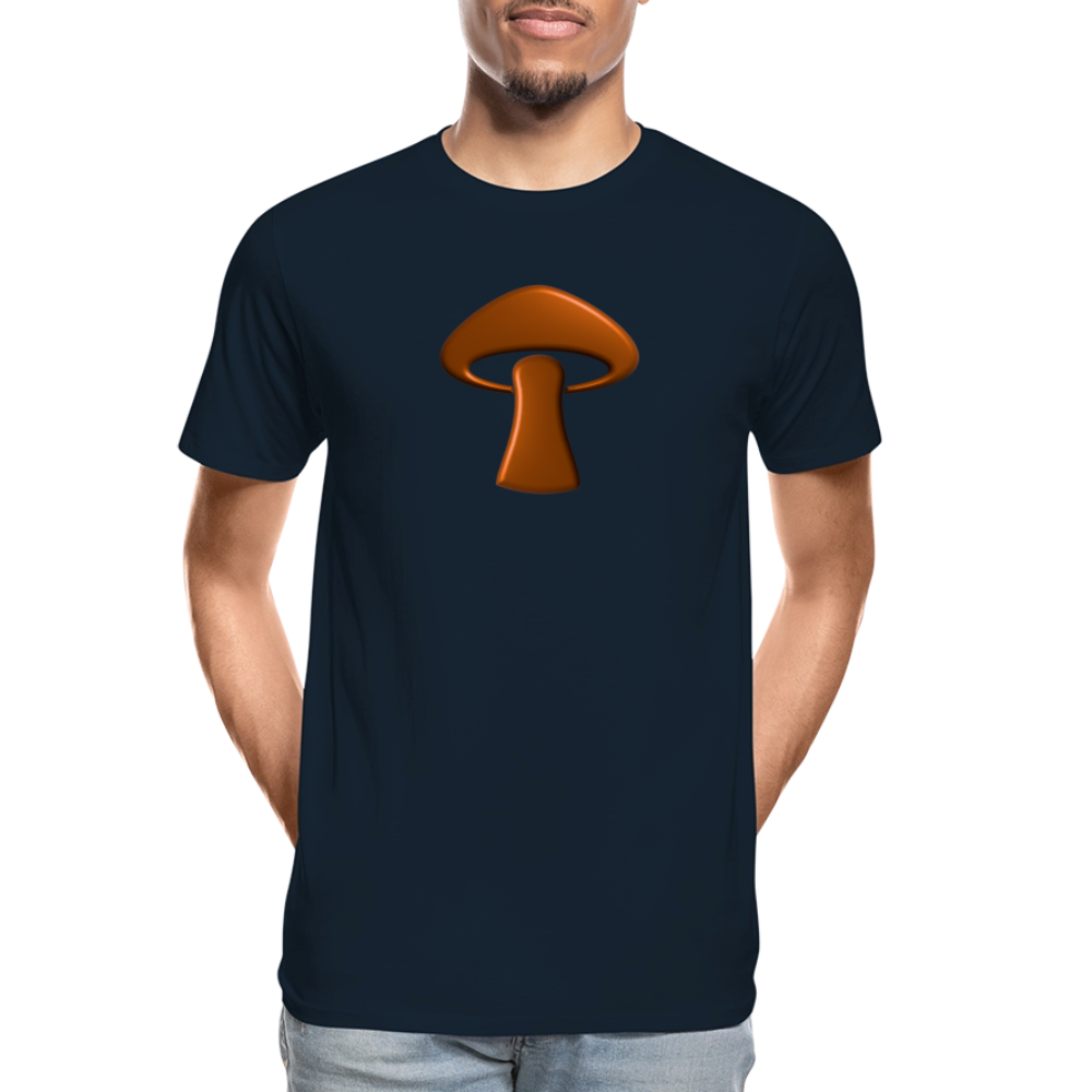 Men’s Premium Organic T-Shirt - Mushroom Icon - deep navy