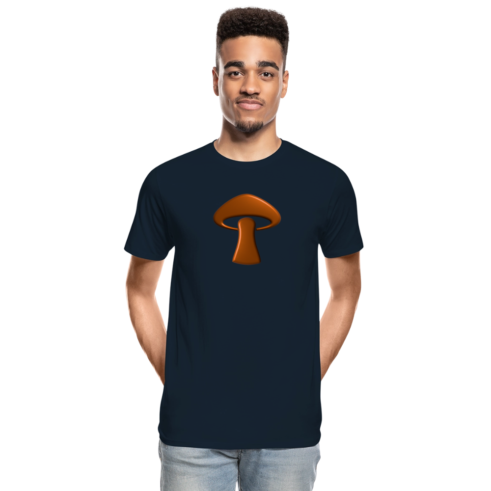 Men’s Premium Organic T-Shirt - Mushroom Icon - deep navy