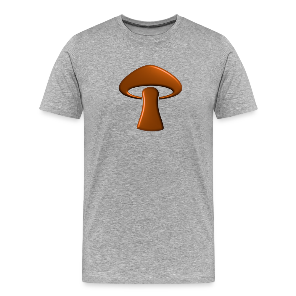 Men’s Premium Organic T-Shirt - Mushroom Icon - heather gray