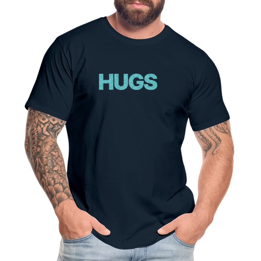 Hugs - Men’s Organic Cotton T-Shirt - deep navy