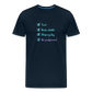 Men’s Premium Organic Cotton T-Shirt - Festival Checklist - deep navy