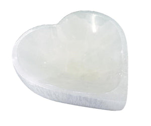 Selenite  Heart Bowl 4"