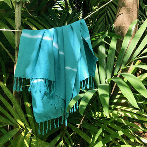 Bamboo/Cotton Blend - Teal Tie Dye Turkish Beach Towel