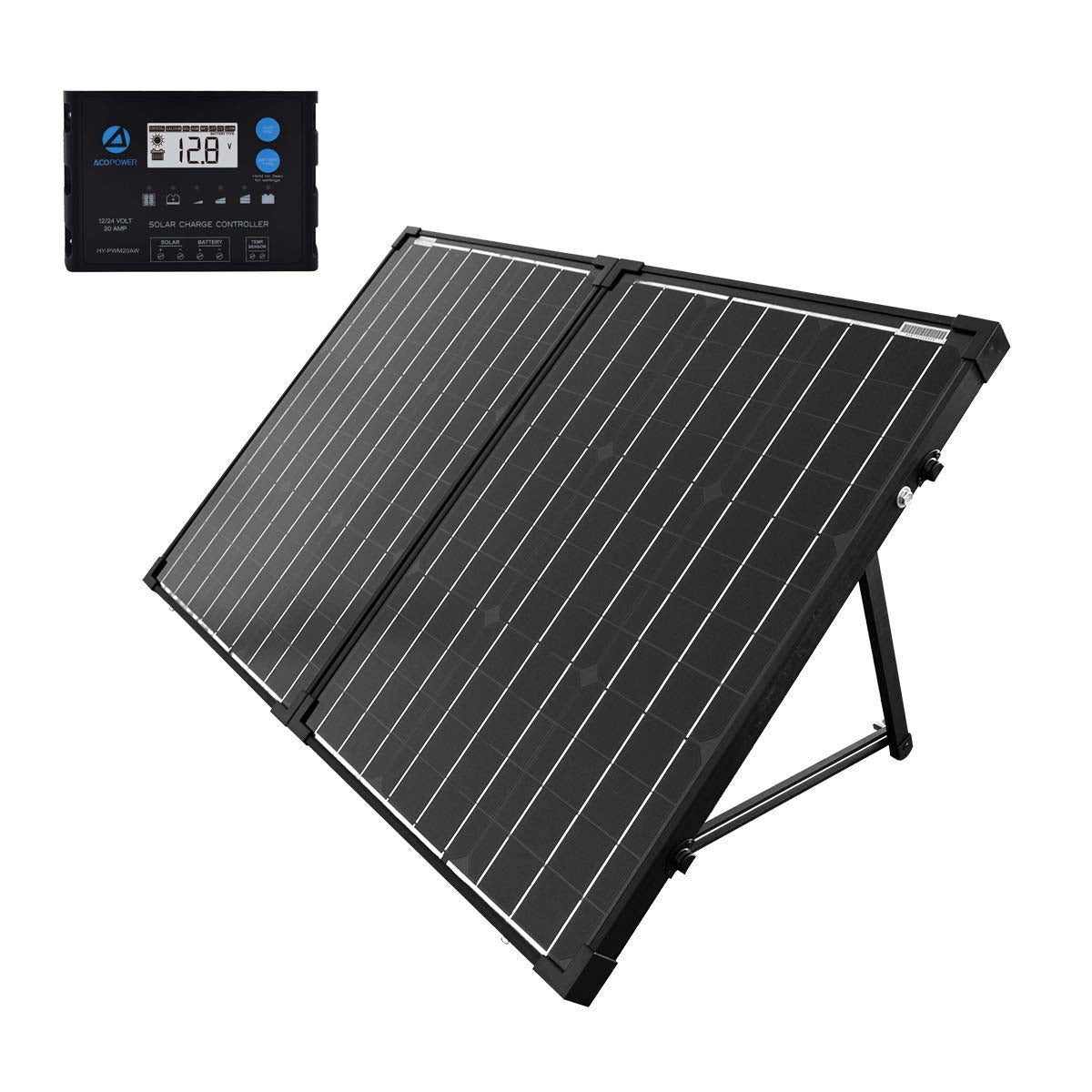 ACOPower 100w Portable Foldable Solar Kit, proteusX Waterproof 20A Controller