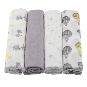 Bamboo Traveler Muslin Swaddle 4 Pack