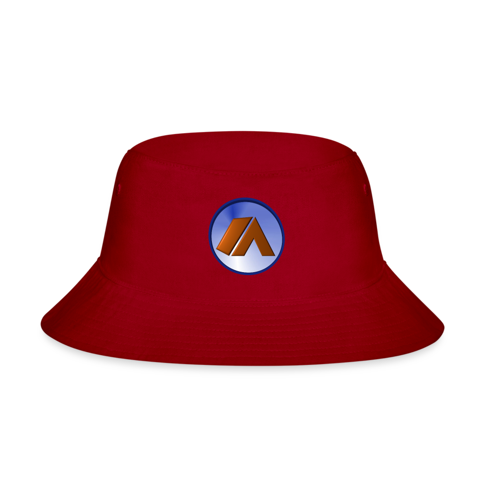 Bucket Hat - Premium Cotton - Camping Icon - red