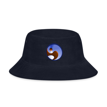 Bucket Hat - Premium Cotton - Frequency Icon - navy