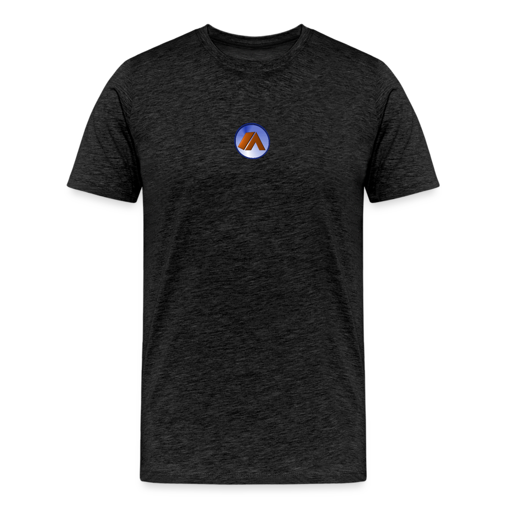 Men’s Premium Organic Cotton T-Shirt - Camping Icon - charcoal grey