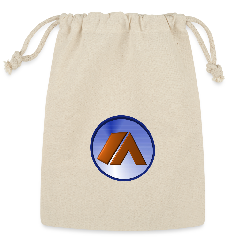 Cotton Drawstring Bag - Camping Icon - Natural