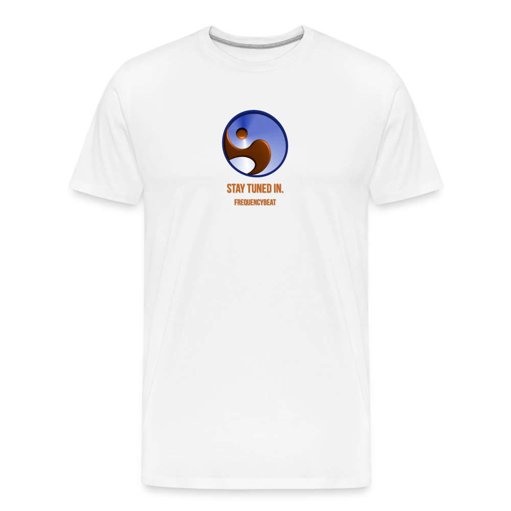 Men’s Premium Organic Cotton T-Shirt - FrequencyBeat Icon - white