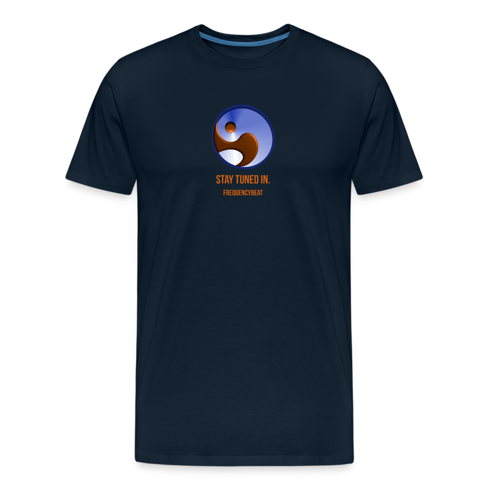 Men’s Premium Organic Cotton T-Shirt - FrequencyBeat Icon - deep navy