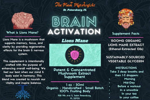 BRAIN ACTIVATION: 1,500mg Organic Lion's Mane Extract